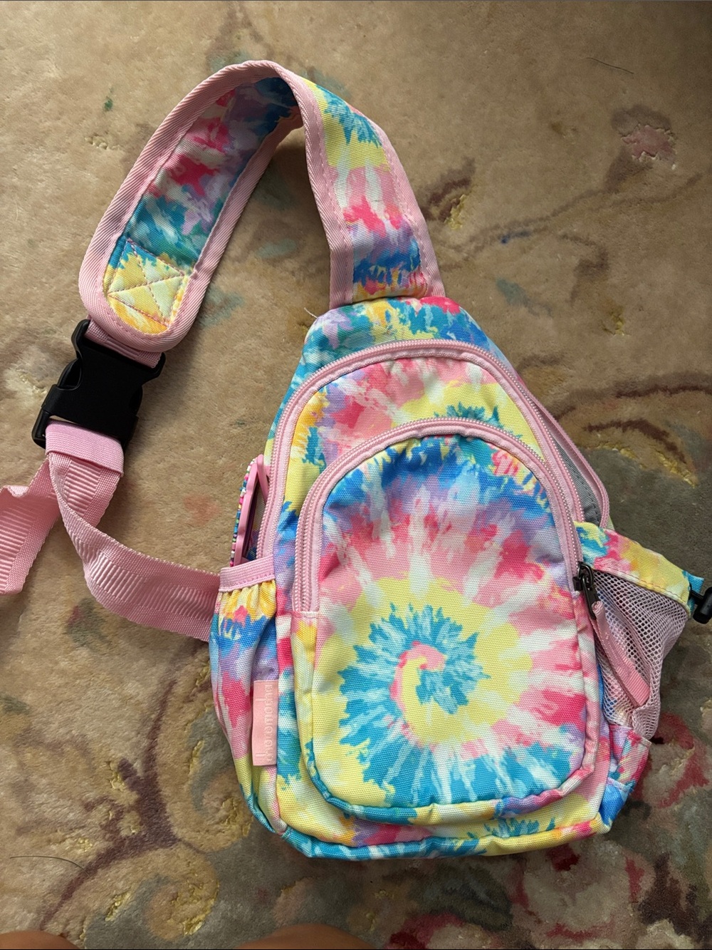 Kids Tie Dye crossbody bag + cheeky plum sprinkle sunglasses